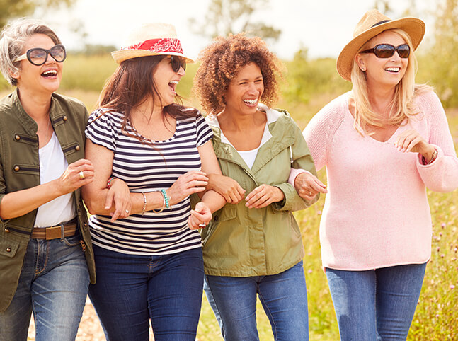 Group of women outside laughing