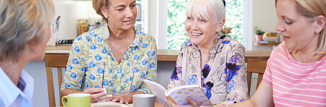 A woman visiting friends and family members as an important part of self care
