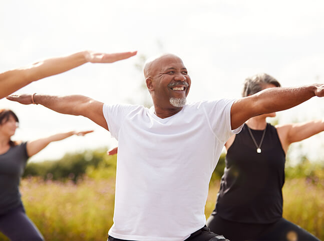 Man outside exercising