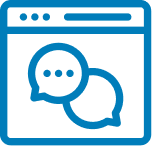 Website with chat bubbles icon