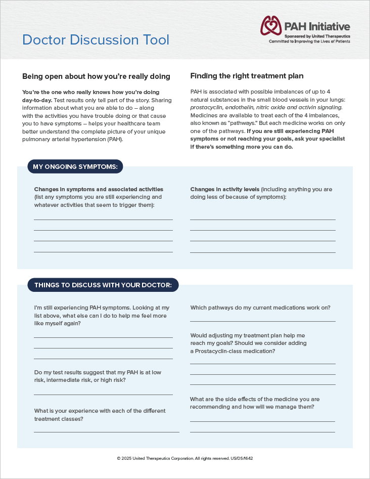 PAH Doctor Discussion Guide Tool