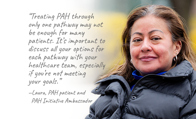 Profile photo for hazel-eyed, dark-haired woman and PAH Initiative Ambassador, Joanne