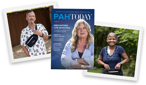 PAH exercise tracker with phone carrying bag and PAH Today